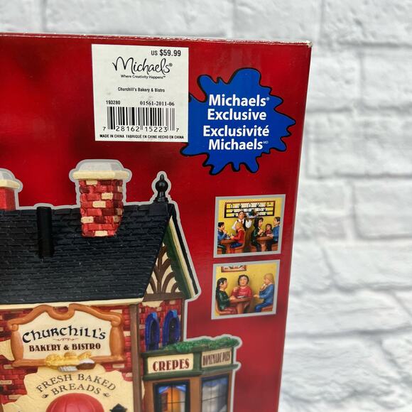 Lemax Churchill's Baker & Bistro Lighted Christmas Village Building 15223 2011 - Picture 2 of 7